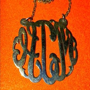 Sterling gold plated monogram pendant necklace